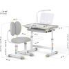 Парта зі стільцем Evo-kids (стол+стул+полка+лампа) Gray (BD-20 G) зображення 2