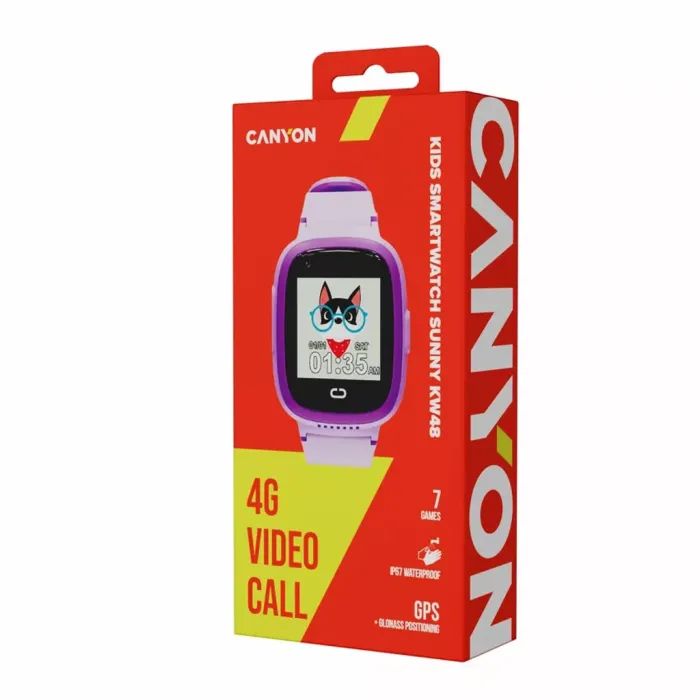 Смарт-годинник Canyon Sunny KW-48 Video 4G GPS Games Music Violet (CNE-KW48VL) зображення 6