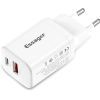 Зарядное устройство Essager 1xUSB + 1xUSB-C PD30W white (ECTPQS-ZTB02)