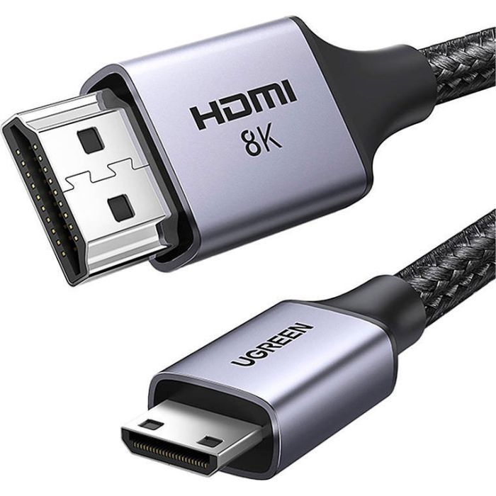 Кабель мультимедийный HDMI M to HDMI mini M 2.0m 8K HD163 black Ugreen (15515)