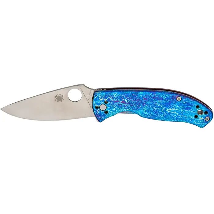 Ніж Spyderco Tenacious BB D2 Titanium Blue (C122TIBLBKD2P)