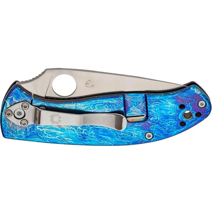 Ніж Spyderco Tenacious BB D2 Titanium Blue (C122TIBLBKD2P) зображення 4