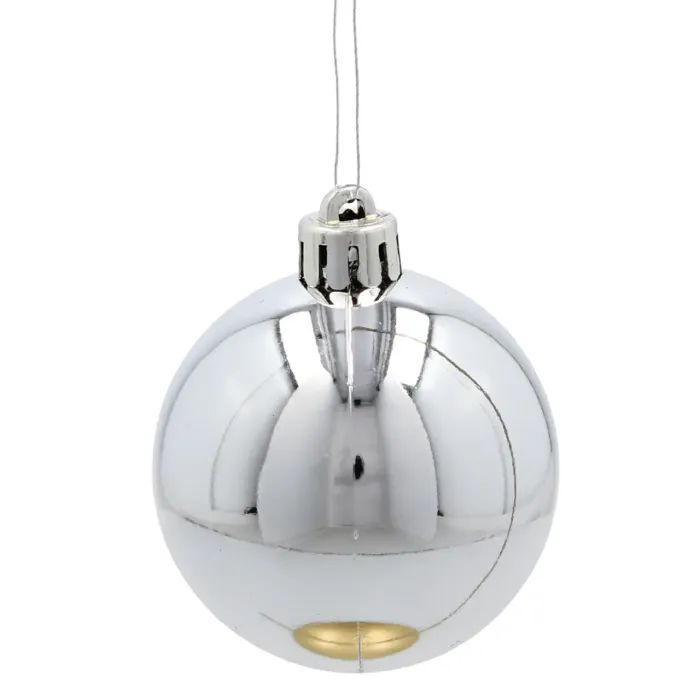 Елочная игрушка Chomik пластикові кульки 20 шт,  5см, сріблясті (5900779893801_3) изображение 4