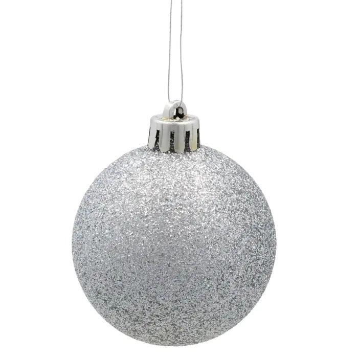 Елочная игрушка Chomik пластикові кульки 20 шт,  5см, сріблясті (5900779893801_3) изображение 5