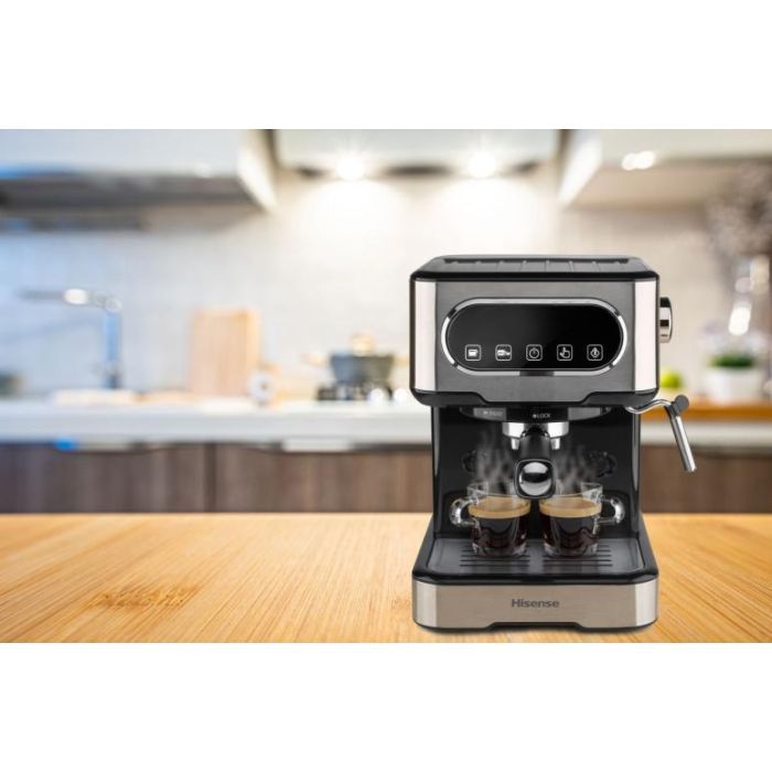 Ріжкова кавоварка еспресо Hisense HESCM15DBK зображення 5