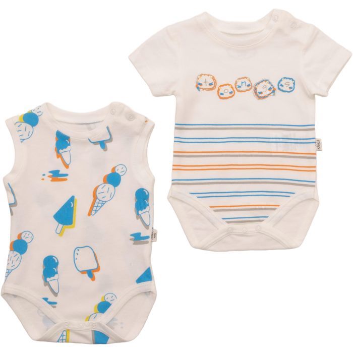 Боди детское Tongs комплект 2 штуки (4794-56B-cream)