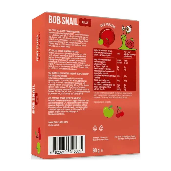 Мармелад Bob Snail Яблоко, вишня 90 г (1740881) изображение 4