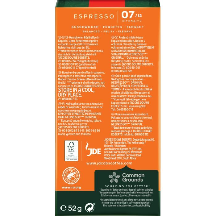 Кава Jacobs Espresso 7 Classico в капсулах сумісні з Nespresso 10 шт (8711000371176) зображення 10