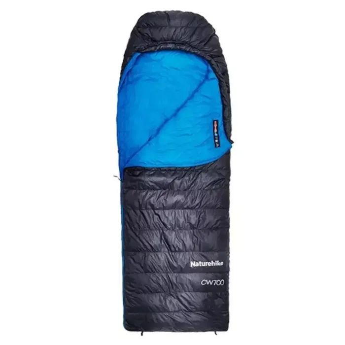 Спальный мешок Naturehike з натуральним пухом CW700 CNK2450WS048, M, чорно-блакитний (6927595788387)