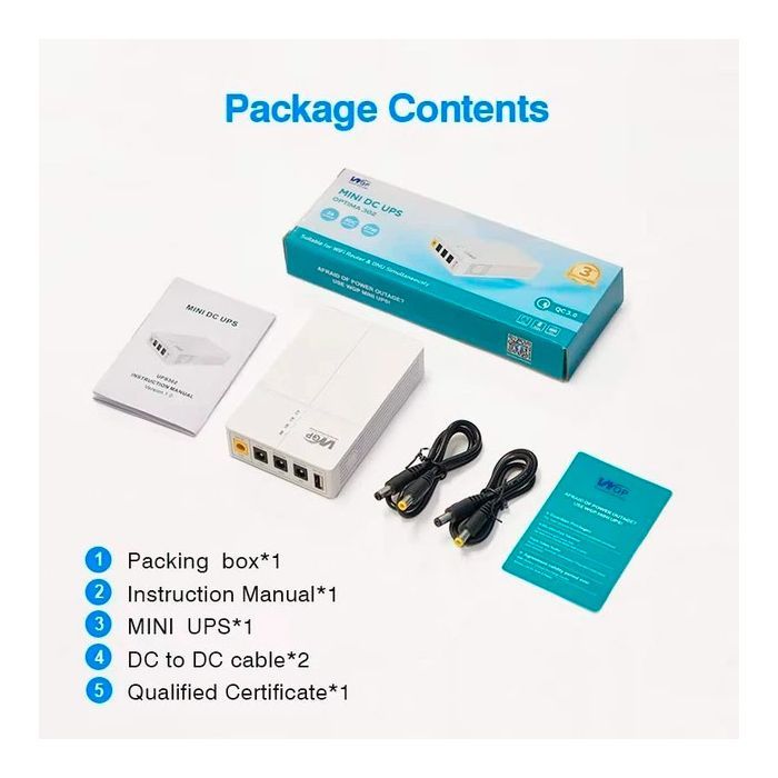 Пристрій безперебійного живлення RCI для роутера WGP 27W вх:5.5x2.1, вих:5.5x2.5 12V/2A, 9V/1A, USB (UPS302 / 560580) зображення 4