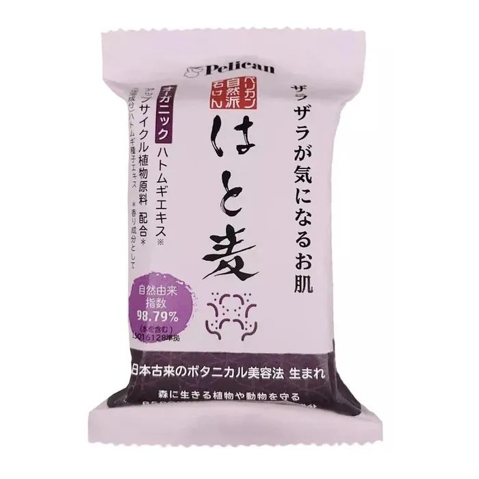 Твердое мыло Pelican Natural Hatomugi Soap Натуральное на основе экстракта коикса 100 г (4976631479477)