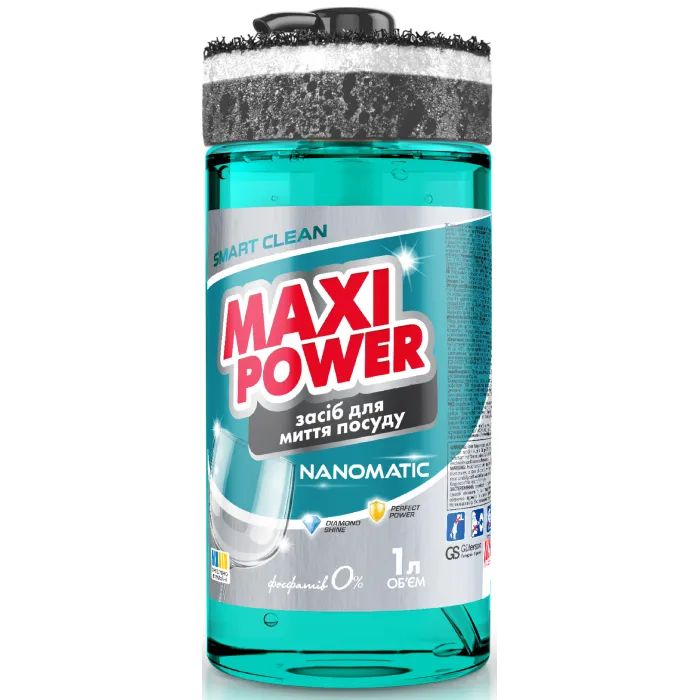 Засіб для ручного миття посуду Maxi Power Nanomatic 1 л (4820204703400)