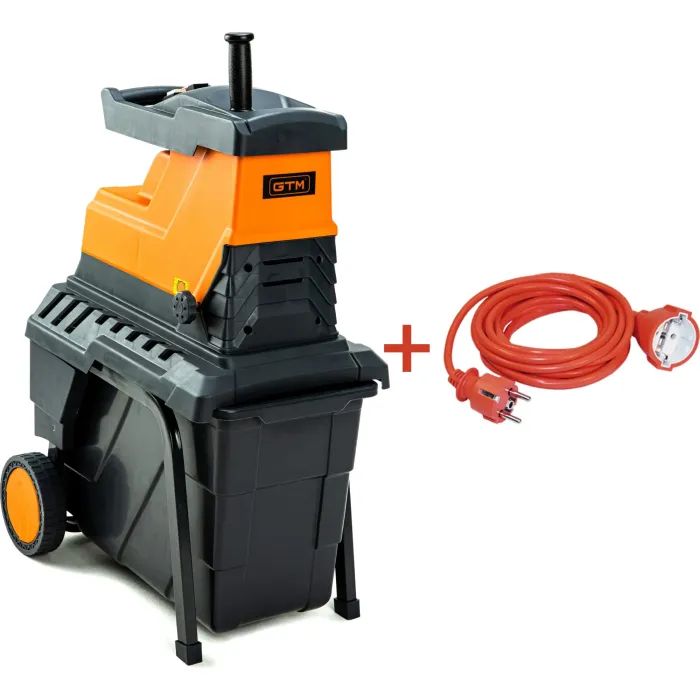 Садовий подрібнювач GTM MS2800/45 KIT, 220В, 2800Вт, до 45мм, фреза, 60л + подовжувач 10м (MS2800/45_KIT+ext.cord) зображення 3