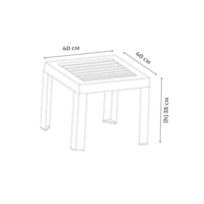 Стіл садовий PAPATYA до шезлонга Suda темно-зелений (4349) зображення 2