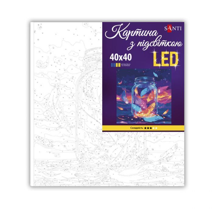 Картина по номерам Santi Магічне піря 40х40 см LED підсвіт (956543) изображение 2