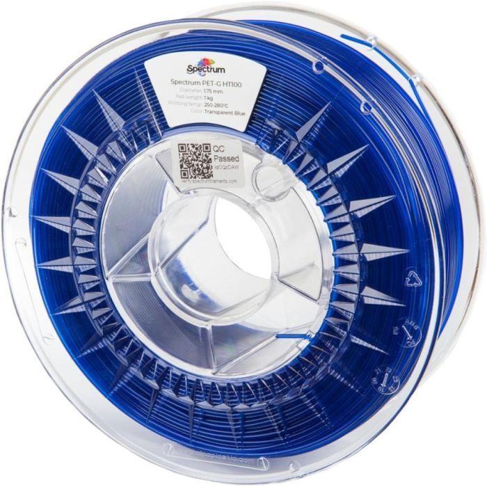 Пластик для 3D-принтера Spectrum PET-G HT100 1.75mm 0.5kg TRANSPARENT BLUE (80402)