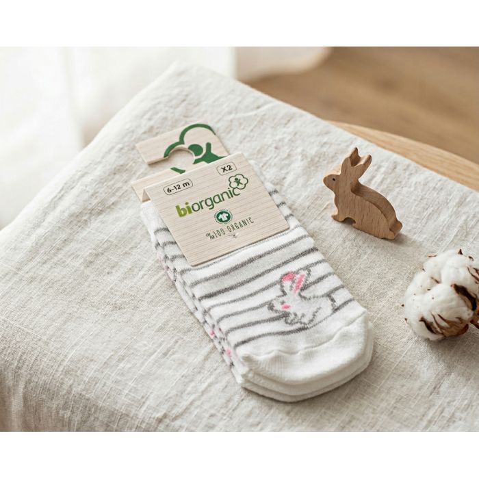 Носки детские Bibaby с зайчиками (68237-18-24-creamblue) изображение 4