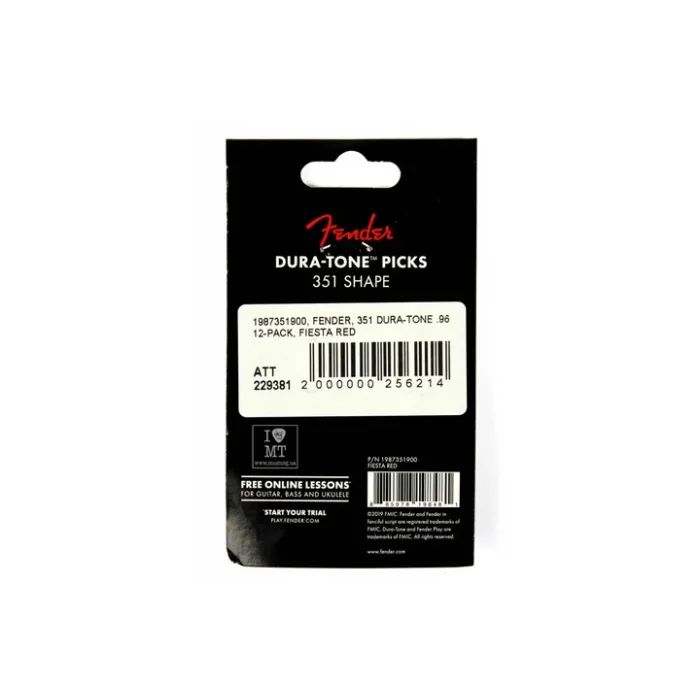 Медіатор Fender 351 Dura-Tone .96 12-Pack Fiesta Red (229381) зображення 6