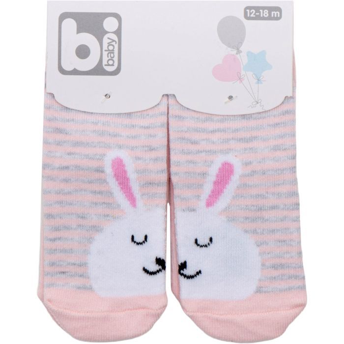 Носки детские Bibaby с зайчиками (68216-12-18-pink)