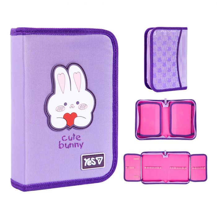 Пенал Yes твердий одинарний з двома клапанами Cute Bunny HP-04 (533740)