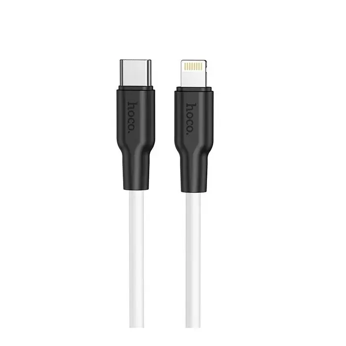 Дата кабель USB-C to Lightning 1.0m 3A 20W X21 Plus black+white HOCO (6931474742162)