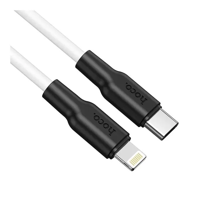 Дата кабель USB-C to Lightning 1.0m 3A 20W X21 Plus black+white HOCO (6931474742162) изображение 2