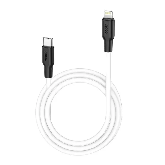 Дата кабель USB-C to Lightning 1.0m 3A 20W X21 Plus black+white HOCO (6931474742162) изображение 3