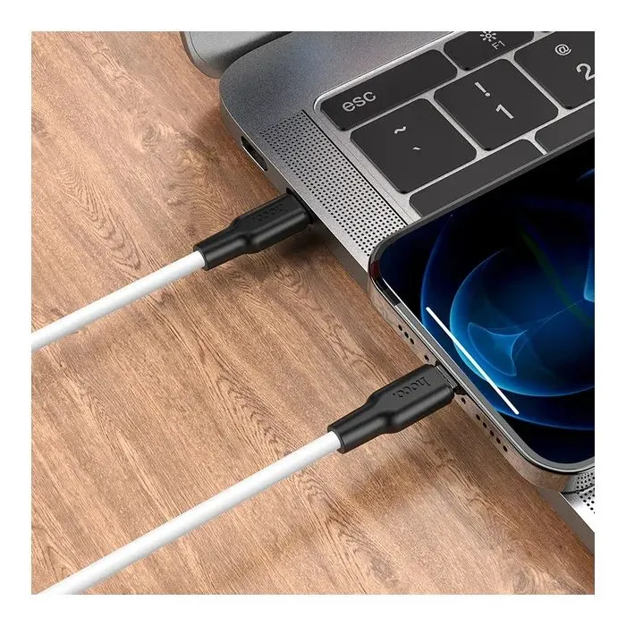 Дата кабель USB-C to Lightning 1.0m 3A 20W X21 Plus black+white HOCO (6931474742162) изображение 5
