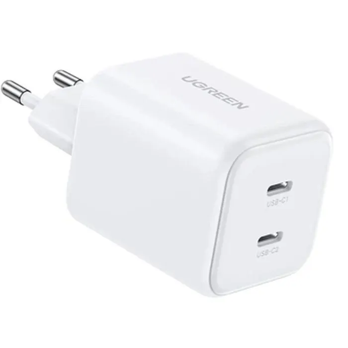 Зарядное устройство Ugreen X526 2xUSB-C PD45W GaN white (65154) изображение 2