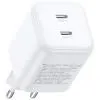 Зарядное устройство Ugreen X526 2xUSB-C PD45W GaN white (65154) изображение 4