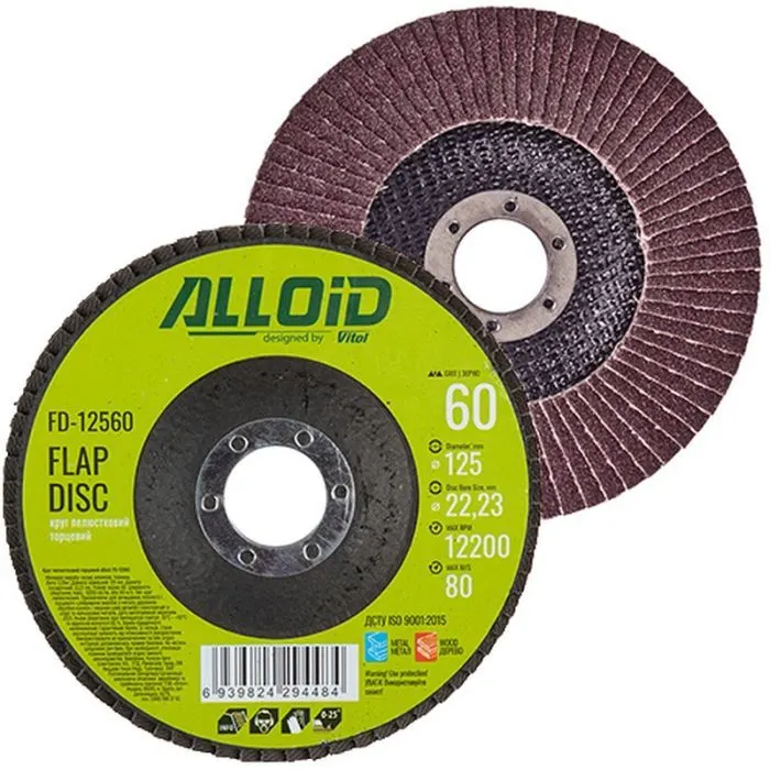 Круг зачистний Alloid торцевий, пелюстковий, 125мм, зерно 60, T27 (FD-12560)