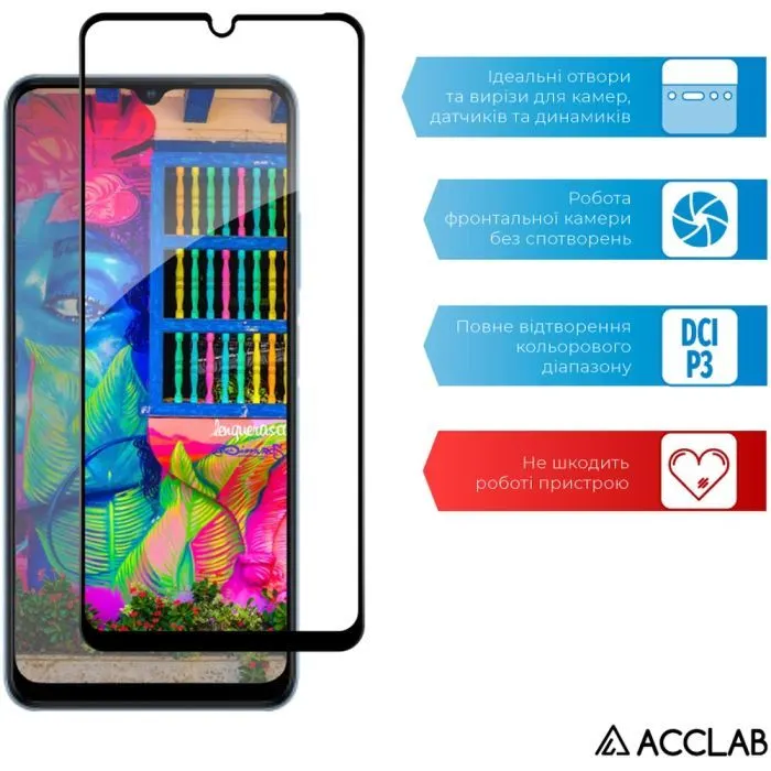Скло захисне ACCLAB Full Glue ZTE Blade A72 Black (1283126545542) зображення 5