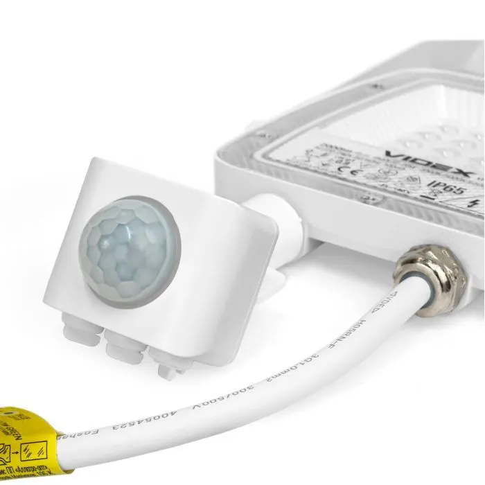 Прожектор Videx F5 20W 3000-5000-6500K з датчиком руху 230V White (VL-F5-020CW-S) зображення 7