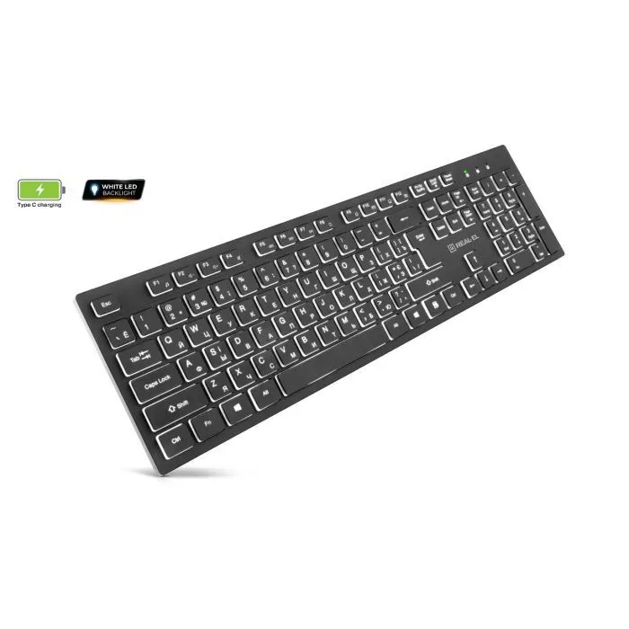 Клавиатура REAL-EL RK-725W Wireless/Bluetooth Black (EL123100061) изображение 2