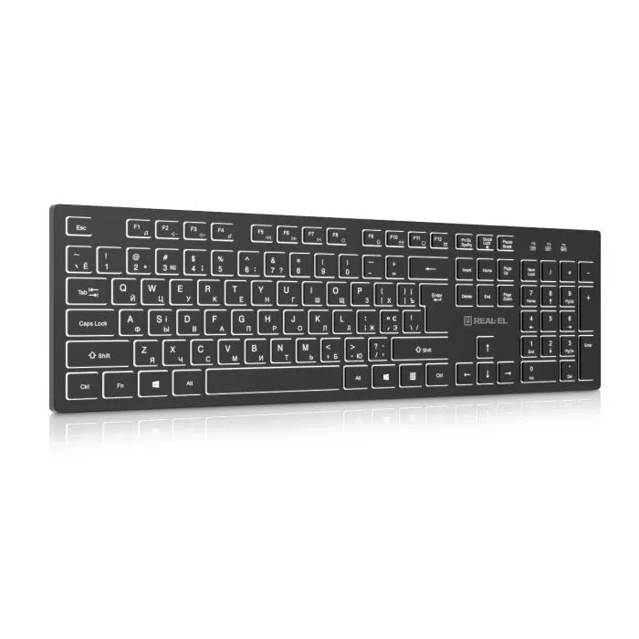 Клавиатура REAL-EL RK-725W Wireless/Bluetooth Black (EL123100061) изображение 5