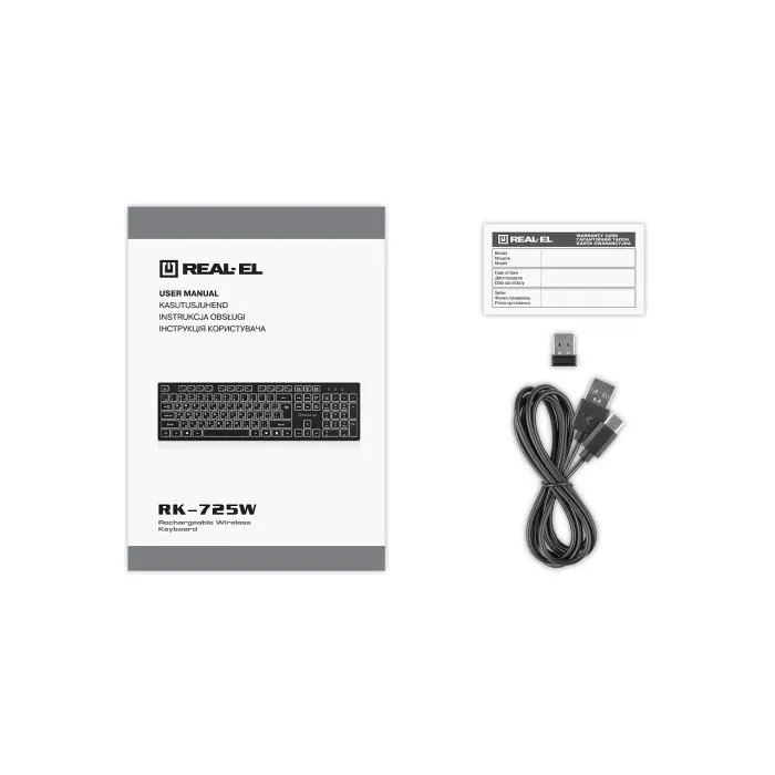 Клавиатура REAL-EL RK-725W Wireless/Bluetooth Black (EL123100061) изображение 8