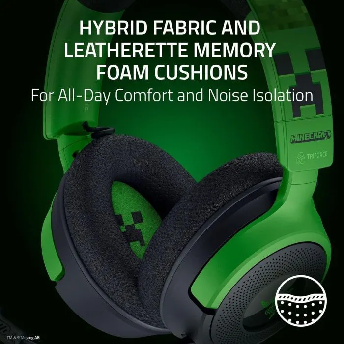 Навушники Razer Kraken V4 X Minecraft Edition (RZ04-05180200-R3M1) зображення 10