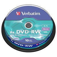 Фото - Оптичний диск Verbatim Диск DVD  4.7Gb 4x Cake box 10шт  43552 (43552)