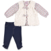 Набір дитячого одягу Luvena Fortuna для дівчаток: кофточка, штанці і хутряна жилетка (G8234.R.12-18)