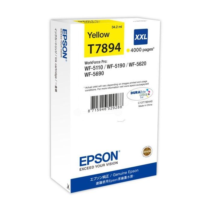 Картридж Epson WF-5110/WF-5620 yellow XXL (4000 стр) (C13T789440) изображение 2