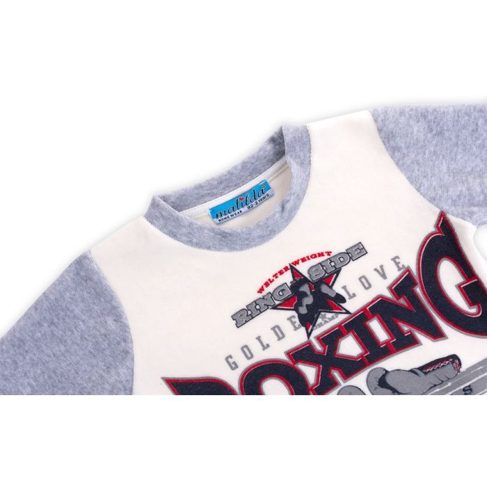 Піжама дитяча Matilda велюрова "Boxing" (7605-110B-gray) зображення 4
