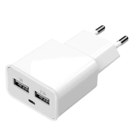 Зарядное устройство Florence 2*USB, 2.0A white (FW-2U020W)