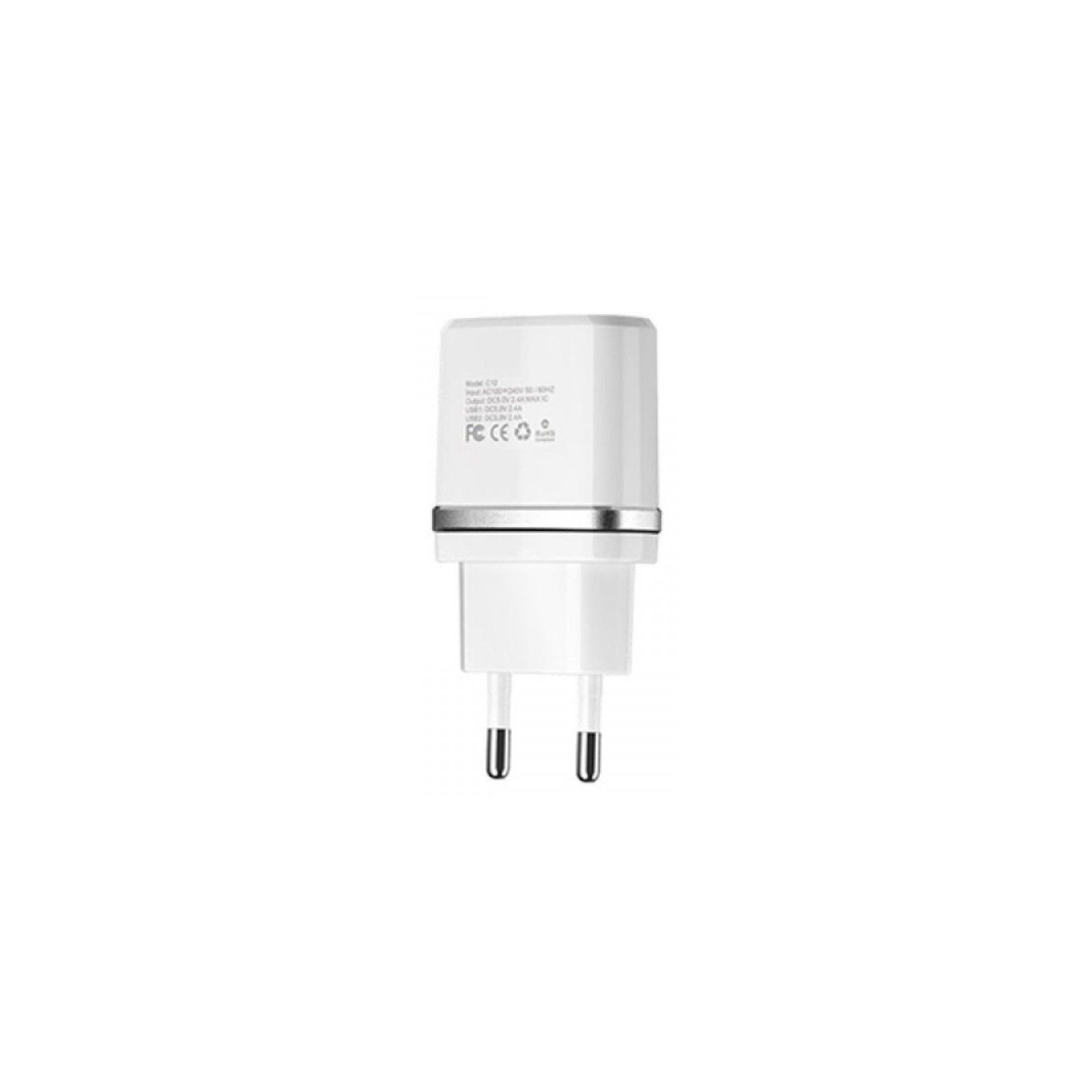 Зарядний пристрій HOCO C11 1*USB, 1A, White + USB Cable MicroUSB (63320) зображення 2