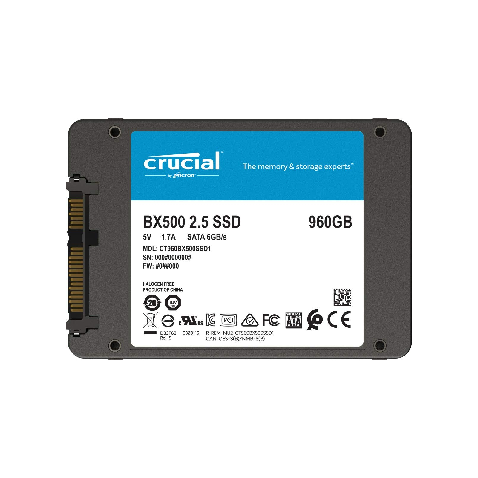 Накопитель SSD 2.5" 960GB Micron (CT960BX500SSD1) изображение 4