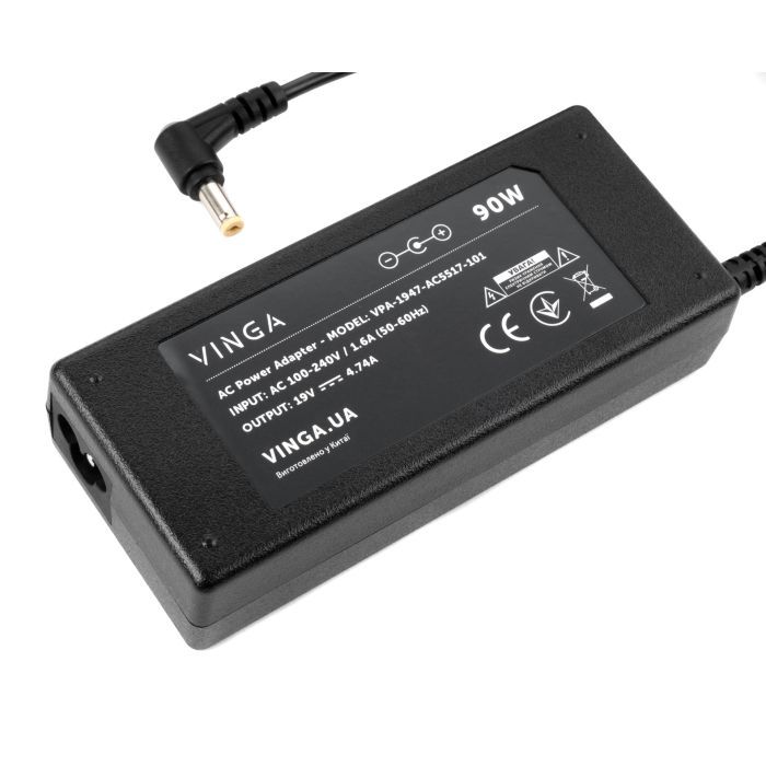Блок питания к ноутбуку Vinga ACER 90W 19V 4.74A 5.5*1.7 (VPA-1947-AC5517-101) изображение 3