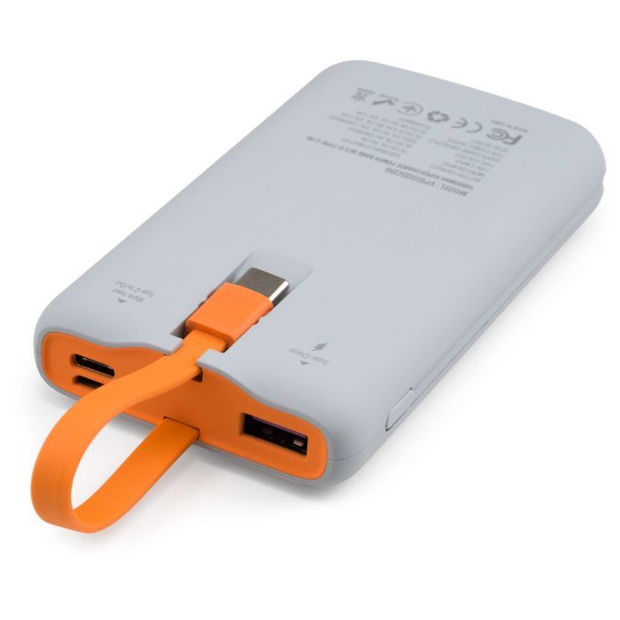 Батарея універсальна Vinga 10000 mAh SuperQC soft touch w/cable 22.5W dark grey (VPB1SQSCDG) зображення 4