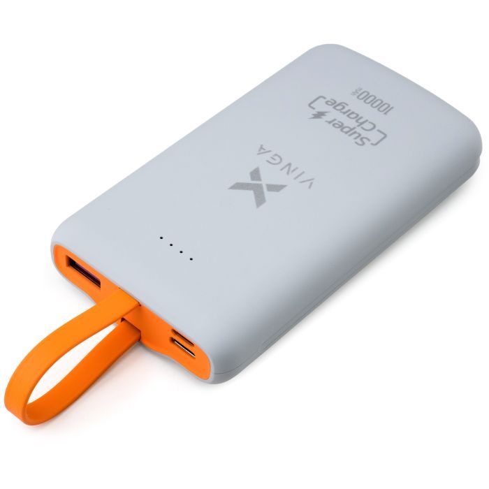 Батарея універсальна Vinga 10000 mAh SuperQC soft touch w/cable 22.5W dark grey (VPB1SQSCDG) зображення 5