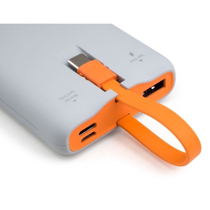 Батарея універсальна Vinga 10000 mAh SuperQC soft touch w/cable 22.5W dark grey (VPB1SQSCDG) зображення 6