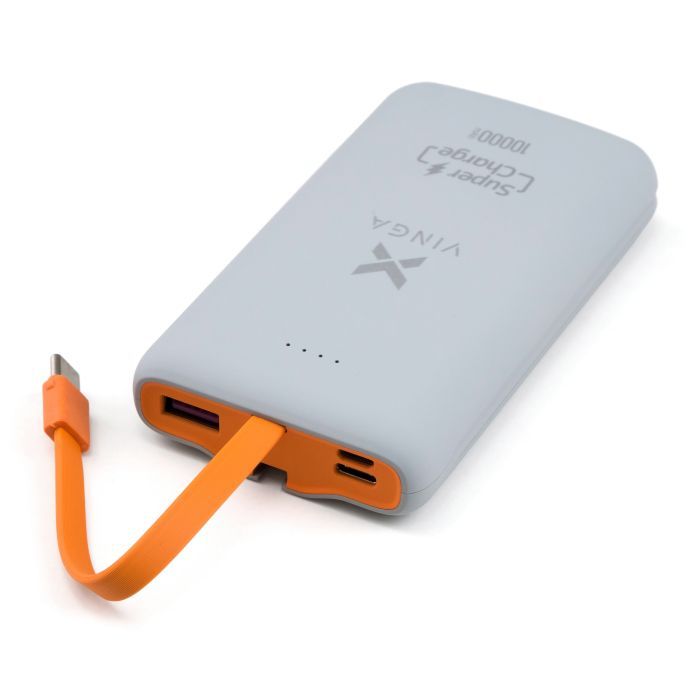 Батарея універсальна Vinga 10000 mAh SuperQC soft touch w/cable 22.5W dark grey (VPB1SQSCDG) зображення 9