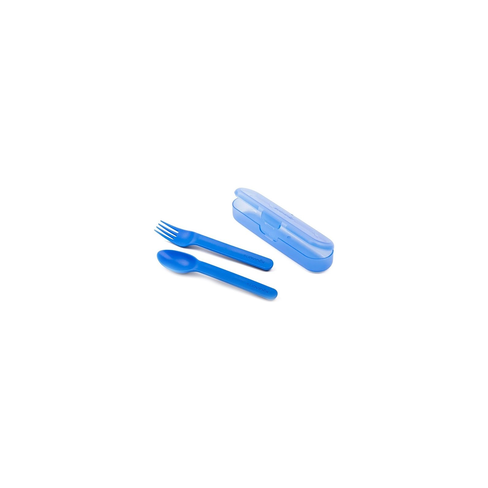 Набор детской посуды Suavinex Столовые приборы в футляре синий (400777)